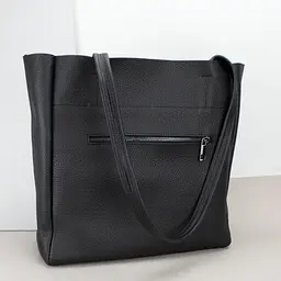 Сумка-шопер шкіряна жіноча чорна Handycover S428 з 2 ручками - мініатюра 4