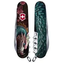Ніж Victorinox Climber Zodiac 91мм 14функ Лазурний дракон