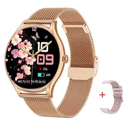 Годинник жіночий розумний наручний UWatch Smart Milano 2 ремінця Gold Steel (2429222047) - мініатюра 2