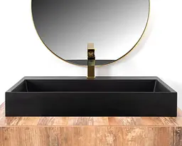 Умивальник Rea Goya 37x70 black mat (REA-U8802), Матова - мініатюра 4