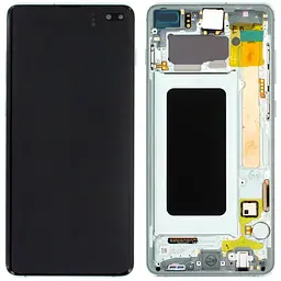 Дисплей Samsung G975 Galaxy S10+ чорний, TFT, з рамкою зеленого кольору, Prism Green