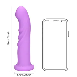 Вібратор Loveline Ultra Soft Silicone Rotating G-Spot 20 см фіолетовий - мініатюра 6