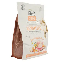 Сухий корм для кішок з чутливим травленням Brit Care Cat GF Sensitive Digestion&Delicate Taste зі свіжою індичкою і лососем 2 кг - мініатюра 3