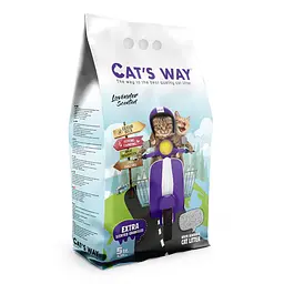 Білий бентонітовий наповнювач з ароматом лаванди Cat's Way 5 л