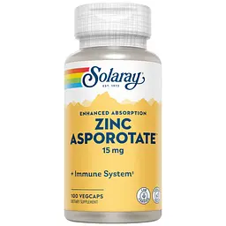 Мінерали Solaray Zinc Asporotate 15 мг 100 капсул