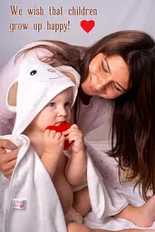 Дитячий рушник з Капюшоном Lovely Svi Ведмедик з коричневими вушками в Коробці 90 х 90 см - мініатюра 7