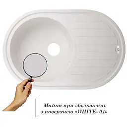 Кухонна мийка Lidz 780x500/200 WHI-01 біла (LIDZWHI10780500200) - мініатюра 3