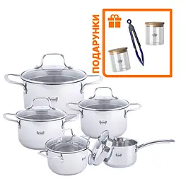 Набір каструль з ковшем Cook&Joy + кухонні щипці та ємності для сипучих - мініатюра 10