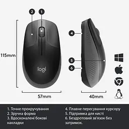 Мишка Logitech M190 Charcoal (910-005905) - мініатюра 6