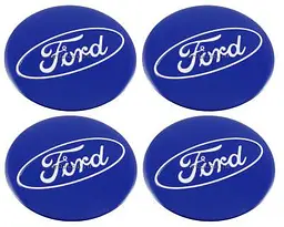 Наклейка на ковпак Ford 60 мм синій 4 шт