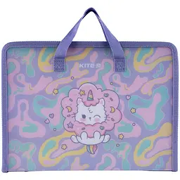 Папка-портфель Kite Rainbow Catcorn на блискавці A4 (K24-202-1)