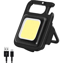 Ліхтарик HiSmart 6W 30 COB, 500lm, 500mAh, з карабіном та відкривачкою (AA620166)