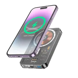 Бездротовий повербанк Hoco Q14 Ice Crystal magnetic power bank 5000mAh чорний - мініатюра 2