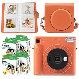 Подарочный набор камера Fujifilm Instax Square SQ1, Фотобумага 80 шт, Чехол, Фотоальбом 80 фото Оранжевый