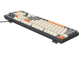 Клавіатура HOCO GM61 дротова мембранна Phantom (3-Color 104 клавіші), USB, (Ukrainian version), сіро-біла з помаранчевим - мініатюра 4
