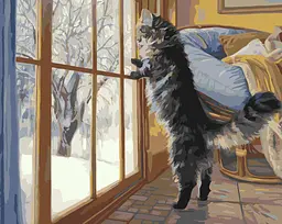 Картина за номерами Зимовий котик 40x50 см Origami LW 31340