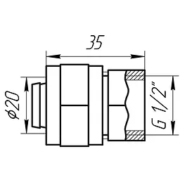 Муфта із внутрішньою різьбою APE 702 L 1/2″x20 000000616 - мініатюра 5