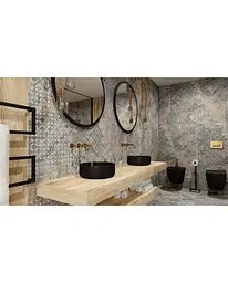 Умивальник Lavita Merida 37x37 накладний, чорний (5908211406039) - мініатюра 2