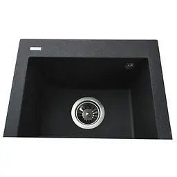 Гранітна мийка Globus Lux Lama графіт 410x500 мм А0001, Графит - мініатюра 4