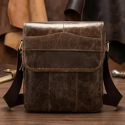 Сумка з натуральної гладкої шкіри 14945 Vintage коричнева - мініатюра 1