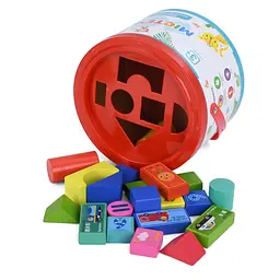 Дитяча дерев'яна іграшка Городок №1 Limo Toy MD 0938-1, 24 блоки - мініатюра 4
