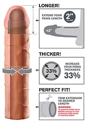 Насадка для пеніса Pipedream Fantasy X-tensions Perfect Extension 20 см тілесний - мініатюра 8
