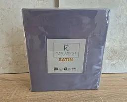 Турецьке простирадло на резинці First Choice 180х200х30 + 2 наволочки 50х70 сатин Dark Grey - мініатюра 2
