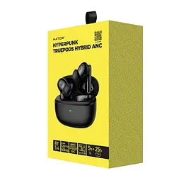 Бездротові навушники з мікрофоном HATOR HTA-431B Hyperpunk Truepods Hybrid ANC Bluetooth 5.4 Black - мініатюра 5