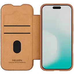 Шкіряний чохол-книжка Nillkin Qin Pro Camshield для Apple iPhone 17 Air (6.5) Brown - мініатюра 4