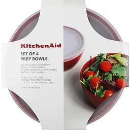 Набір мисок з кришками KitchenAid Universal червоний 4 шт. (KQG176OSERE) - мініатюра 4