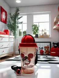Pepco Дитяча пляшка для води з трубочкою, Minie Mouse, 450 мл - мініатюра 3