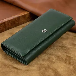 Гаманець на магнітах із клапаном жіночий ST Leather 19240 зелений