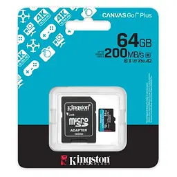 Карта пам'яті microSDXC, 64Gb, Canvas Go! Plus Kingston teh0020721 - мініатюра 3