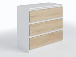 Комод Moreli T-214 на 3 ящики 800х755х400 мм Білий/Дуб сонома (mo-t214-white-sonoma) - мініатюра 2