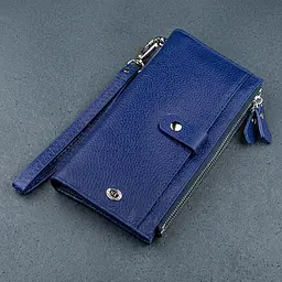 Гаманець жіночий ST Leather 18416 (ST420) з ременем на зап'ясті синій - мініатюра 1