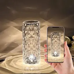 Настільна лампа нічник Rose Diamond з пультом • Лампа нічник настільна акумуляторна Роза з RGB з пультом та RGB підсвіткою - мініатюра 4