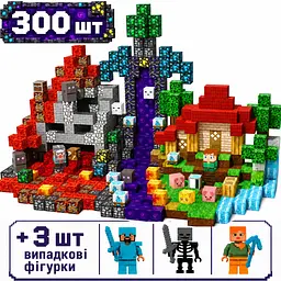 Магнітний конструктор Minecraft 300 шт по грі Майнкрафт Фортеця Mk001022.3 - мініатюра 2
