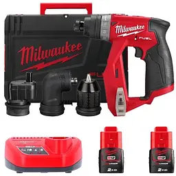 Дриль-шуруповерт акумуляторний безщітковий MILWAUKEE, M12 FDDXKIT-202X, 34Нм