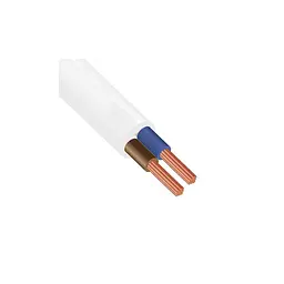 Кабель силовий ЗЗКМ 2х0.5 кв.мм гибкий, плоский, 100м (ШВВП 2x0,5 ECG)