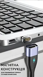Кабель магнітний зі швидкою зарядкою Elough 13/7 Contact 3 A, Type C - Type C/Micro USB, 0.5 м, плаский конектор, зелений (13802) - мініатюра 6