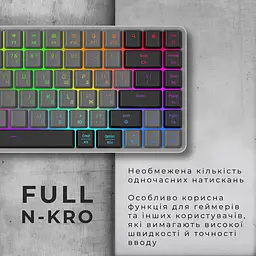 Клавіатура GamePro Red Swich Low Profile RGB Wireless Bluetooth USB Dark Gray бездротова (MK230R) - мініатюра 5