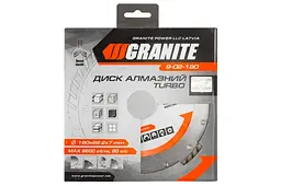 Диск відрізний алмазний MasterTool по бетону кераміці граніту Granite 180 мм турбо - мініатюра 2