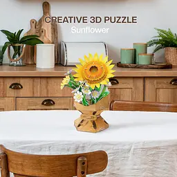 Тривимірна головоломка-конструктор Cubic Fun Flower Bouquet Sunflower Букет квітів Соняшник (W3303h) - мініатюра 6