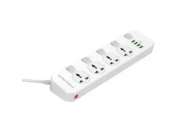 Мережевий фільтр PrologiX Premium 2 м, 4 розетки 4xUSB White (PR-SC4408W)