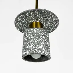 Підвіс Terrazzo Cylinder із сірим бетонним плафоном 20 см в стилі Ар-деко Line.F MJ 162-200 BK - мініатюра 6
