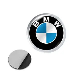 Наклейка з логотипом BMW для автоключів d=15 мм Пластикова об'ємна (Завод)