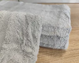 Набір турецьких бамбукових махрових рушників Cestepe 50х90+70х140 Bamboo Aymira Silver - мініатюра 3