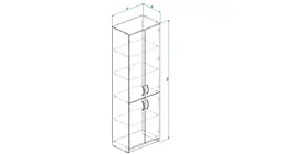 Шафа Анжело Ferrum-decor на 5 полиць із 4 дверима 1900x600x380 ДСП Дуб Сан-Марино 16 мм (FRD-105002) - мініатюра 4