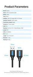 Кабель Vention USB 3.0 - OTG USB3.0 0.5 м Black (CBHBD) - мініатюра 8