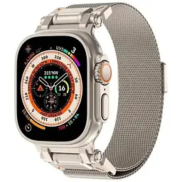 Металевий ремінець CasePro Milanese Band Titanium Color для Apple Watch 49мм/46мм/45мм/44мм - мініатюра 2